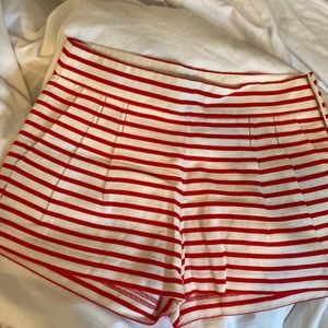 J Crew NWT red and white sailor shorts size 2
